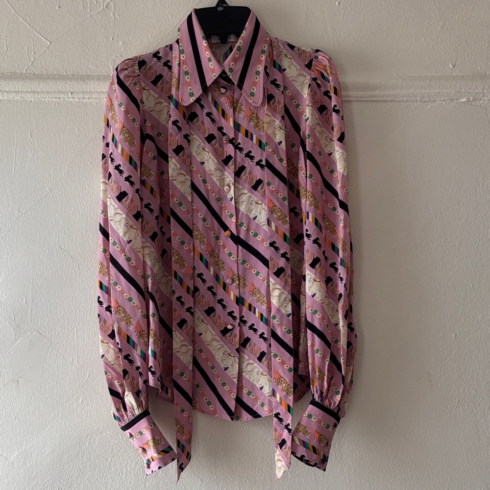 Marc Jacob’s Pink Print Bow Blouse